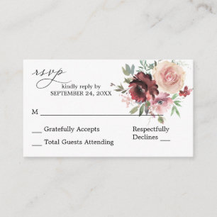 Budget Burgundy & Pink 5 Floral 2SM Keine UAWG Begleitkarte