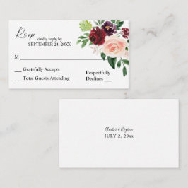 Budget Burgundy & Pink Floral 4 2SM Keine UAWG Begleitkarte