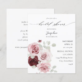 Budget Burgundy & Pink Floral Ele Brautparty