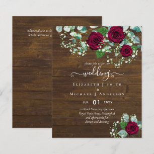 BUDGET Burgundy Rose Eukalyptus Wedding