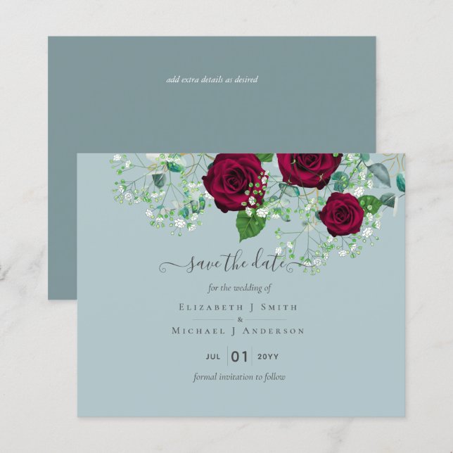 BUDGET Burgundy Rose Eukalyptus Wedding (Vorne/Hinten)
