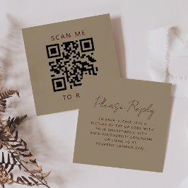 Budget Burgundy Script Gold Wedding QR Code UAWG Begleitkarte