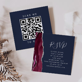 Budget Burgundy Silver Agate Navy QR Code UAWG Begleitkarte