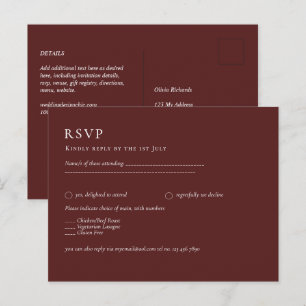 Budget Burgundy UAWG Monochrome Elegant Einfach Postkarte