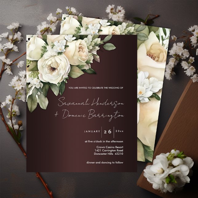 Budget Burgundy und Rose Bouquet Boho Wedding Flyer (Von Creator hochgeladen)