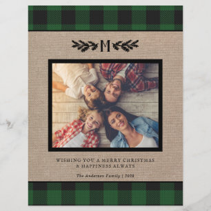 Budget Burlap Buffalo Kariert Monogram Foto Holida Flyer