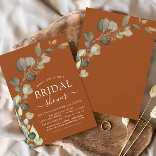 Budget Burnt Orange Brautparty Eukalyptus Flyer