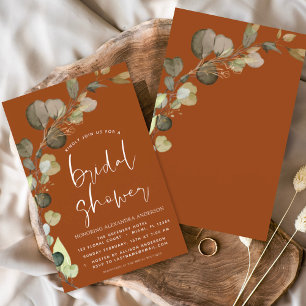 Budget Burnt Orange Bridal Dusche Einladung