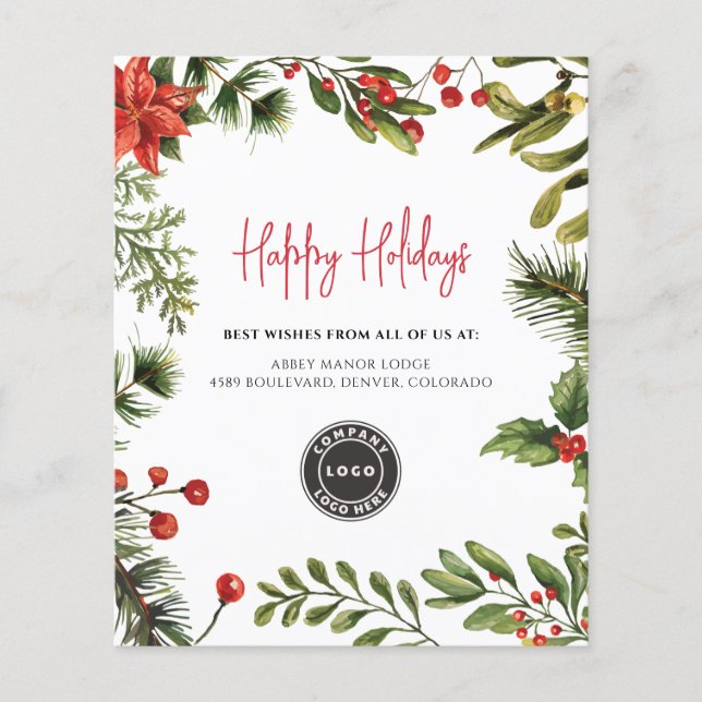 Budget Business Logo Weihnachtsfeiertage Gruß (Vorderseite)