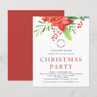 Budget Business Poinsettia Logo Weihnachts-Party