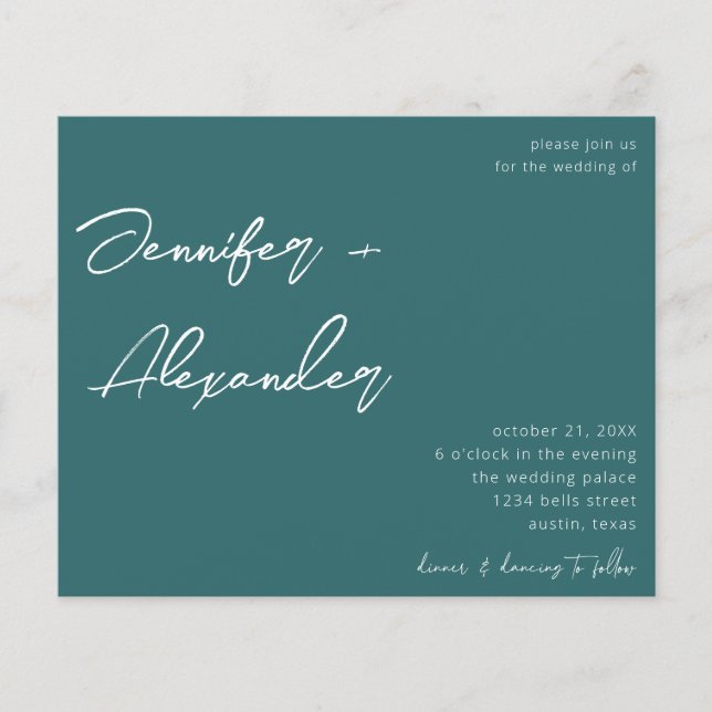 Budget Cactus Green Calligraphy Foto Wedding Flyer (Vorne)