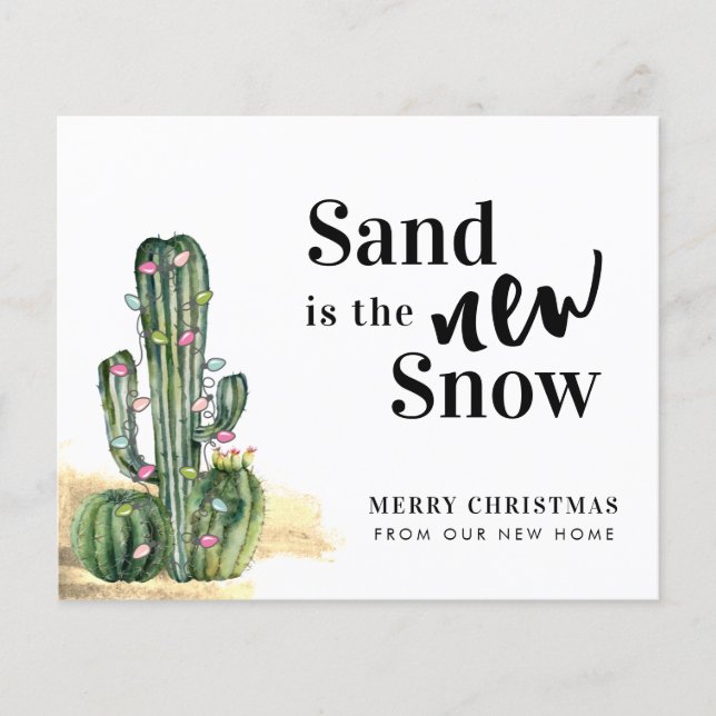 Budget Cactus Joyeux Noël Nouvelle carte d'adresse (Devant)