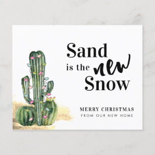 Budget Cactus Merry Christmas New Address Card