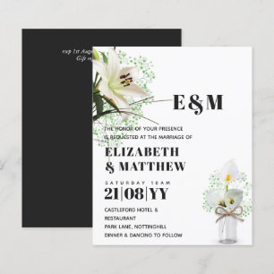 BUDGET Calla Lilies Chic Shabby Wedite Einladung