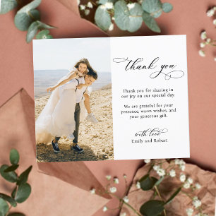 Budget Calligraphy Script Foto Wedding Vielen Dank Postkarte