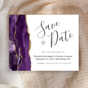 Budget Carte de Mariage Économique en Agate Violet