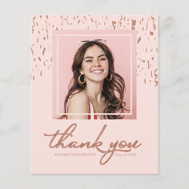 Budget Carte de remerciements Confetti Graduation  (Devant)