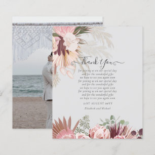BUDGET Carte de remerciements photo Pampas Mariage