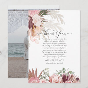 BUDGET Carte de remerciements photo Pampas Mariage
