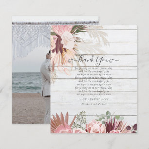 BUDGET Carte de remerciements photo Pampas Mariage