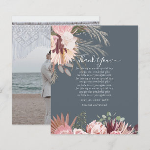 BUDGET Carte de remerciements photo Pampas Mariage