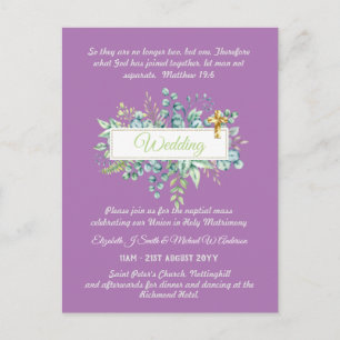 BUDGET Catholique Mariage Invitations Croix de ver