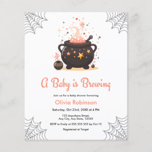 Budget Cauldron Halloween Baby Shower Einladung Flyer