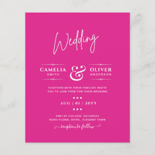 BUDGET CERISE PINK Moderne Core Wedding Flyer