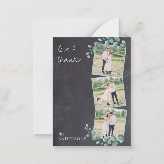 Budget Chalkboard Greenerity Foto Wedding Vielen D Mitteilungskarte (Vorderseite)
