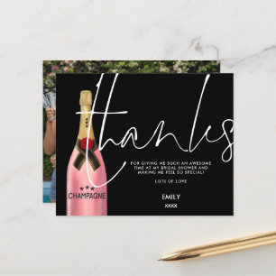 Budget Champagne Script Black Brautparty Danke