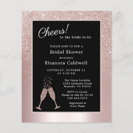 Budget Champagne Toast Blush Brautparty Einladung