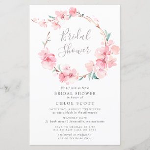 Budget Cherry Blossom Bridal Dusche Einladung