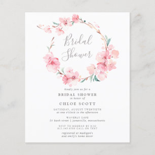 Budget Cherry Blossom Bridal Dusche Einladung Flyer