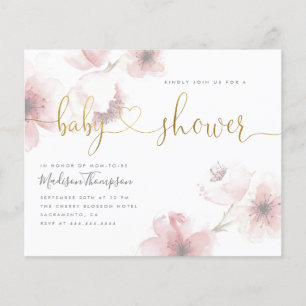 Budget Cherry Blossom Gold Floral Baby Dusche
