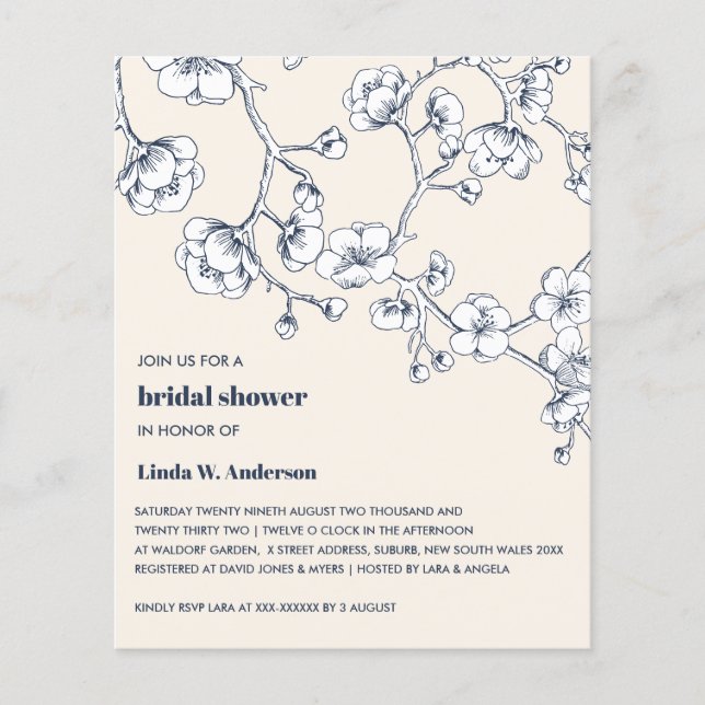 BUDGET Cherry Blossom Navy Creme Elfenbein (Vorderseite)