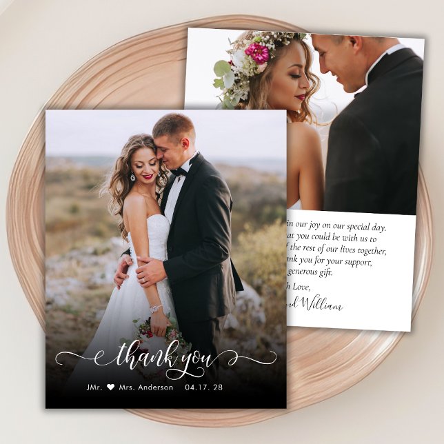 Budget Chic Calligraphy 2 Foto Wedding Vielen Dank (Von Creator hochgeladen)