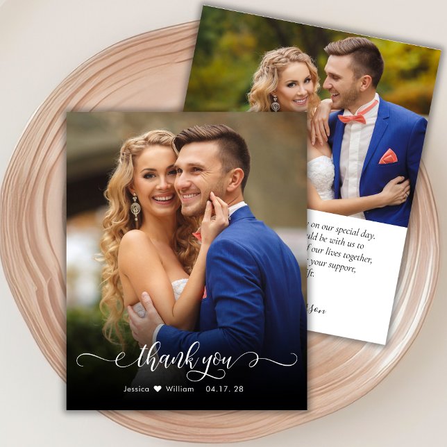 Budget Chic Calligraphy 2 Foto Wedding Vielen Dank (Von Creator hochgeladen)