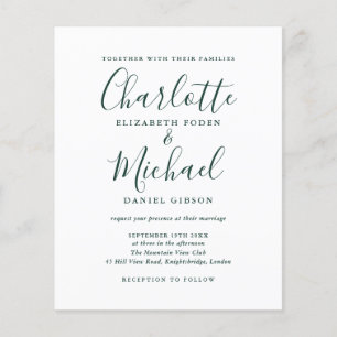 Budget Chic Emerald Script Einladung