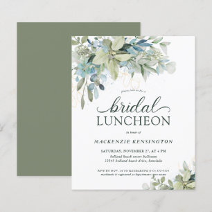 BUDGET Chic Eucalyptus Bridal Luncheon Einladung
