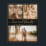 Budget Chic Fotocollage Hochzeit Danke Flyer<br><div class="desc">Budget, modern, elegant, Hand Lettered Wedding (3) Three Foto Collage Vielen Dank personalisiert günstige günstige Flyer. Stilvolle Hochzeit danke Ihnen Vorlage mit drei Foto auf der Vorderseite und ein Foto auf der Rückseite. ***BEACHTE! *** SCROLL NACH UNTEN FÜR WEITERE INFO! *** Mit dem Text "Liebe und Dank" in einem Wirblen...</div>