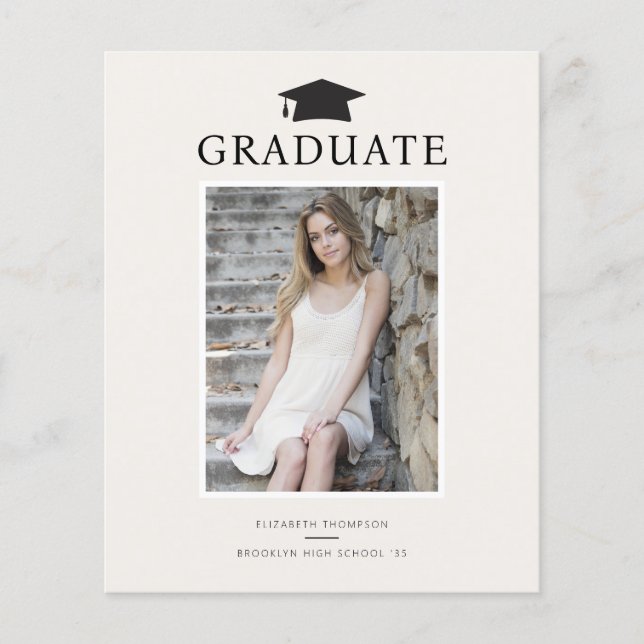 Budget Chic GRADUATE Foto Abschluss Ankündigung (Vorderseite)