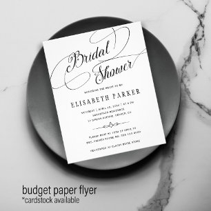 Budget-chic-Kalligrafie-Einladung zur Brautparty Flyer