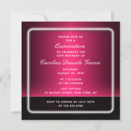 Budget Chic Moderne Lila Girly Glam Quinceañera Einladung