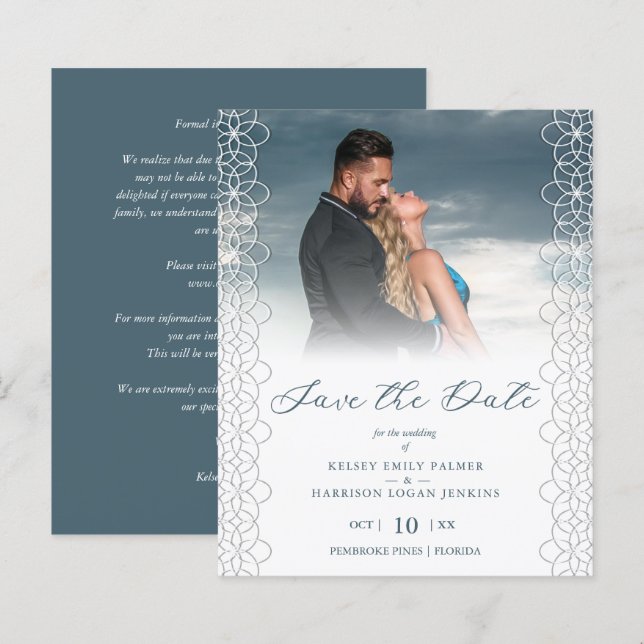 Budget Chic Moderne Spitzeneffekt Foto Hochzeit (Vorne/Hinten)