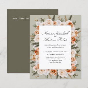 Budget Chic Orange Ivory Sage grüner Rahmen Hochze