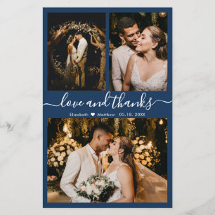 Budget Chic Photo Collage Mariage Carte de remerci