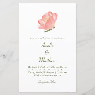 Budget Chic Pink Floral All-in-One Hochzeit Einlad