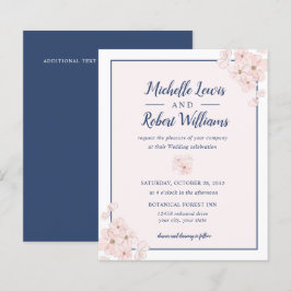 BUDGET Chic Pink Glitzer Navy Blue Floral Hochzeit