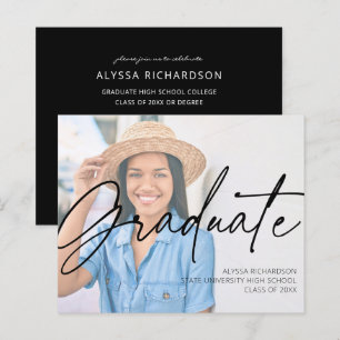 Budget Chic Script H Foto Graduation Party Black