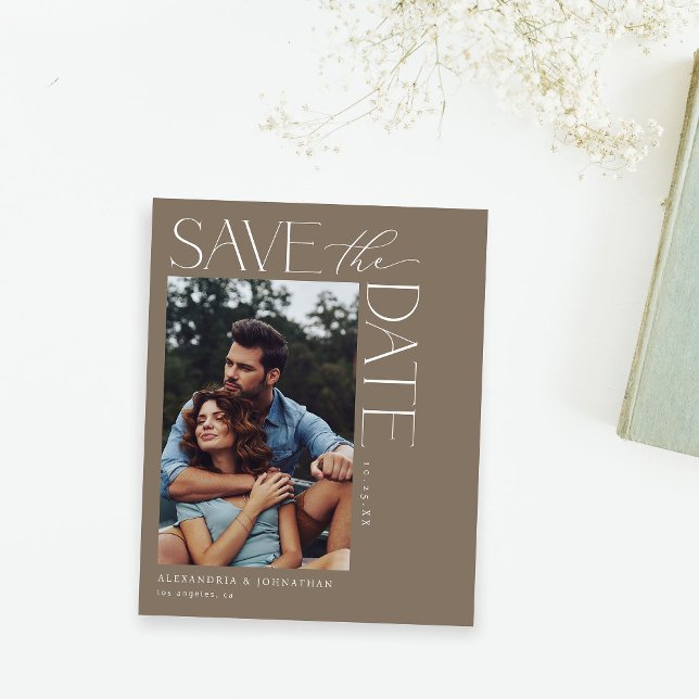 Budget Chic Stilvolles Mod-Foto Save the Date 2 Ta Flyer (Von Creator hochgeladen)